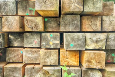 Ahşap küp yığın doku arka plan