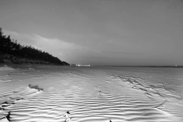 Slowinski Nationalpark Der Ostseeküste Der Nähe Leba Polen Nachtansicht Sternenhimmel — Stockfoto