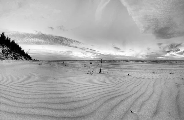 Mar Báltico Hermosa Puesta Sol Playa Parque Nacional Slowinski Cerca —  Fotos de Stock