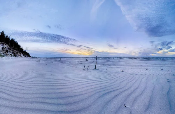 Mar Báltico Belo Pôr Sol Praia Parque Nacional Slowinski Perto — Fotografia de Stock