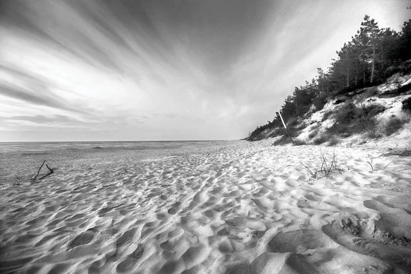 Mar Báltico Hermosa Puesta Sol Playa Parque Nacional Slowinski Cerca —  Fotos de Stock
