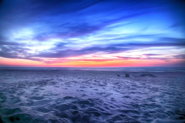 Mar Báltico Belo Pôr Sol Praia Parque Nacional Slowinski Perto — Fotografia de Stock