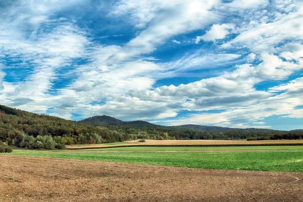 Slezanski Landscape Park Біля Вроцлава Польща Сонячний День Горах Останні — стокове фото