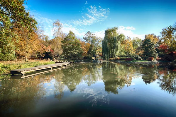 Wroclaw Polonia Octubre 2019 Jardín Japonés Está Situado Las Inmediaciones — Foto de Stock