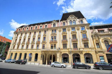 WROCLAW, POLAND - 23 Haziran 2020: Monopol Oteli yüksek standart ve benzersiz tasarımı. Efsanevi Wroclaw Oteli 1892 'de Neo-Barok tarzında inşa edildi..