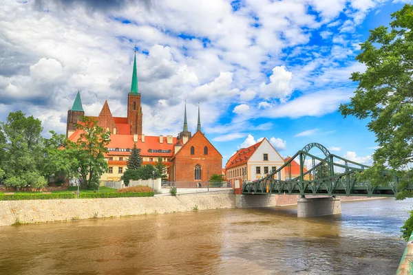Wroclaw Polonia Junio 2020 Ciudad Vieja Wroclaw Isla Catedral Ostrow — Foto de Stock