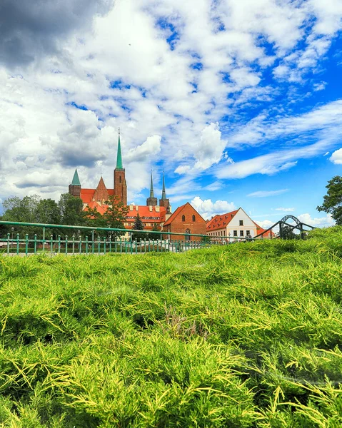 Wroclaw Polónia Julho 2020 Cidade Velha Wroclaw Cathedral Island Ostrow — Fotografia de Stock