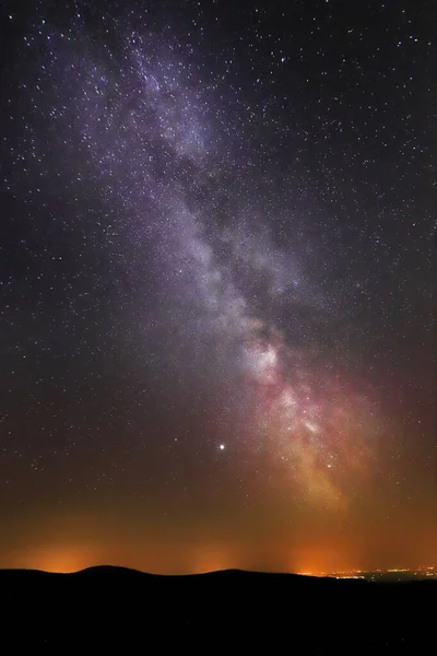 Vía Láctea Vista Desde Plataforma Observación Szrenica 1362 Sobre Nivel — Foto de Stock