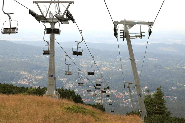 Letní Pohled Horní Stanici Lanovky Horu Szrenica 1362 Krkonoše Polsko — Stock fotografie