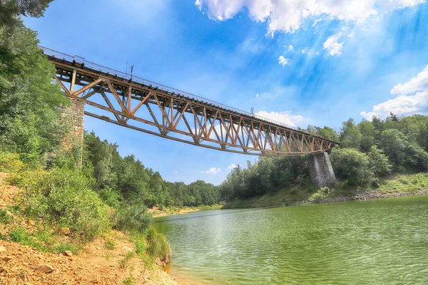 Pilchowice Poland August 2020 Railway Bridge Pilchowice Lake Which Supposed — Stock Photo, Image