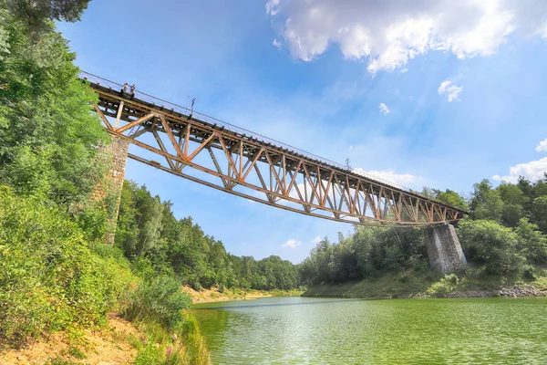 Pilchowice Poland August 2020 Railway Bridge Pilchowice Lake Which Supposed — Stock Photo, Image