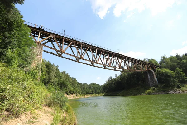 Pilchowice Poland August 2020 Railway Bridge Pilchowice Lake Which Supposed — Stock Photo, Image