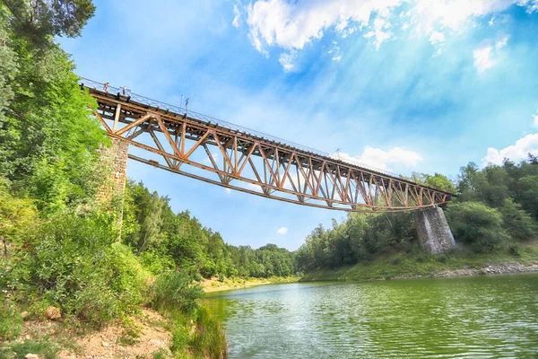 Pilchowice Poland August 2020 Railway Bridge Pilchowice Lake Which Supposed — Stock Photo, Image