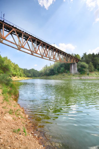 Pilchowice Poland August 2020 Railway Bridge Pilchowice Lake Which Supposed — Stock Photo, Image