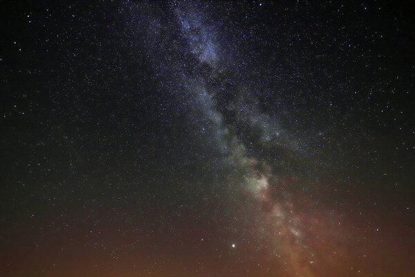 The Milky Way seen from the observation deck on Szrenica (1362 m above sea level), Szklarska Poreba, Poland, Europe.