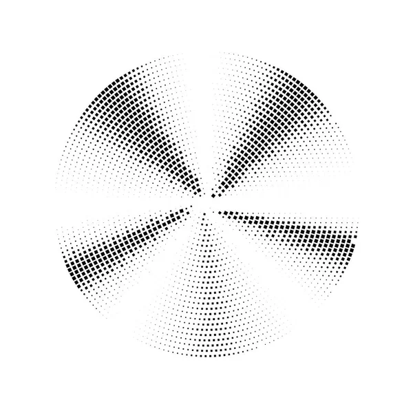 Abstrakta cirkel prickade gradient svartvita halvtoner. Svart och vit prickig textur. Runda halvton vektorbakgrund. — Stock vektor