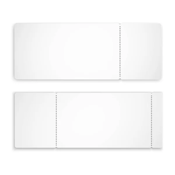 Conjunto de plantilla de maqueta de ticket en blanco. Cupón realista del libro blanco. Diseño de entradas. Vector eps 10 . — Vector de stock