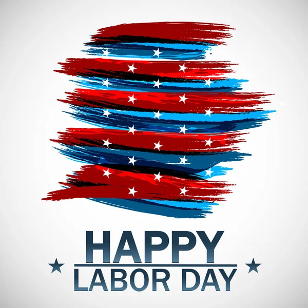Happy Labor day illustrazione vettoriale. Bella bandiera USA su sfondo bianco. Illustrazione vettoriale . — Vettoriale Stock