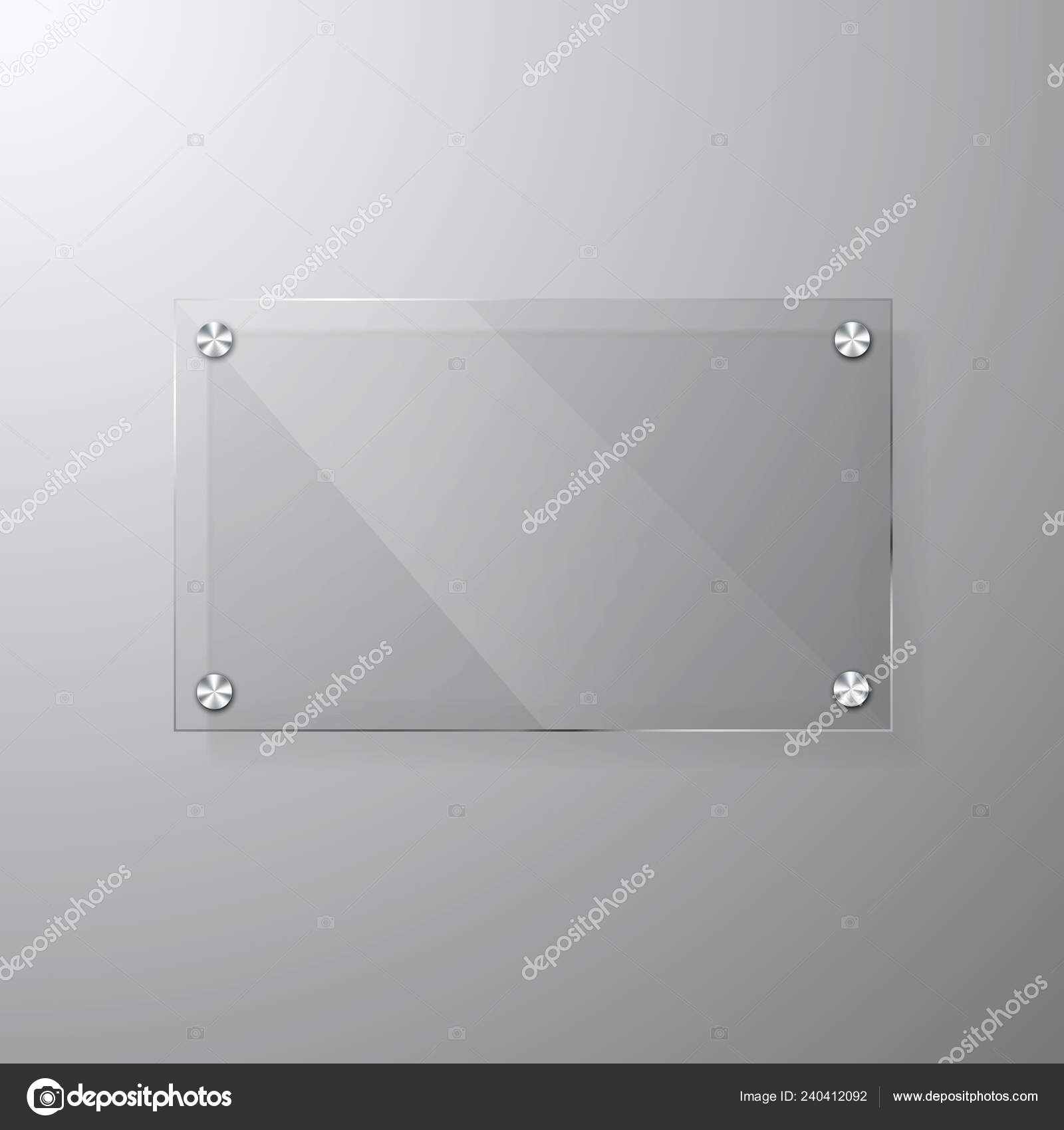 Download Vector Modern Glassy Signage Template With Space For Message Clear Acrylic Signboard Design Mock Up Vector Image By C Yenko1 Vector Stock 240412092