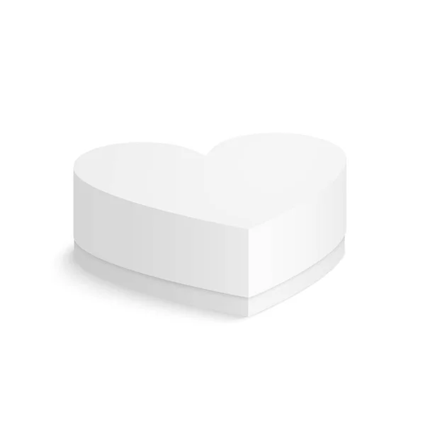Makieta Walentynki serca pudełku kartonowym pudełku izolowany na białym tle. Eps10 wektor — Wektor stockowy