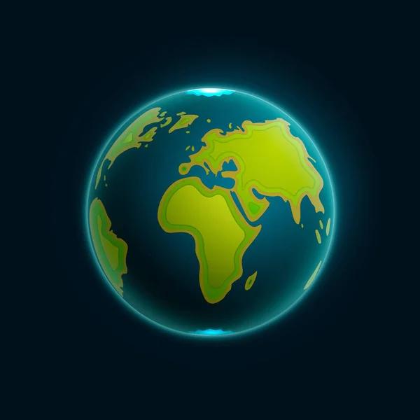 Ilustração do globo terrestre vetorial. Papel esculpir formas de mapas da Terra com sombra. EPS 10 — Vetor de Stock