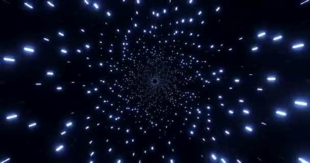 黒を背景に輝く星のアニメーションの動き。4Kビデオ映像宇宙背景、光の速度。3Dレンダリング — ストック動画