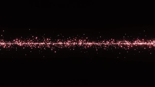 Gyönyörű csillogó arany csillogó részecskék fekete háttér. 3D animáció. 4K videó — Stock videók