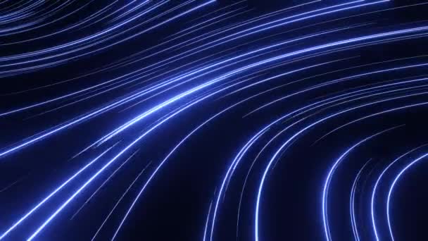 創造的な抽象的な背景。線と光のダイナミックパターン。青い未来のストリーム。シームレスループ4kアニメーション — ストック動画