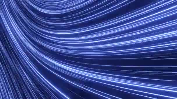 Abstrakter Hintergrund. Dynamisches Muster mit Wellenlinien und Licht. Blauer futuristischer Strom. Nahtlose 4k-Animation in Schleife — Stockvideo