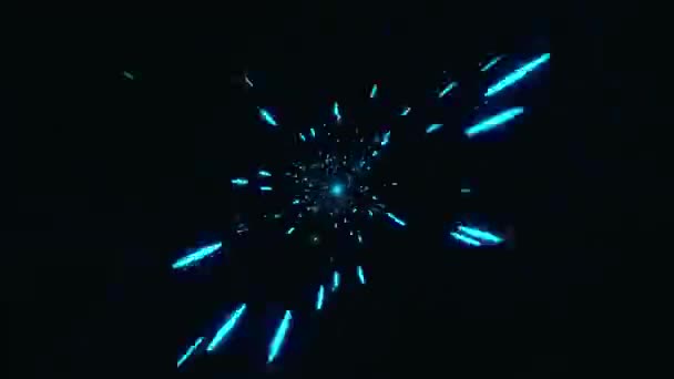 Abstract osmic background. Hyper jump. Neon glowing rays in motion. Looped animation. Ultra HD 4K 3840x2160 — Stock Video