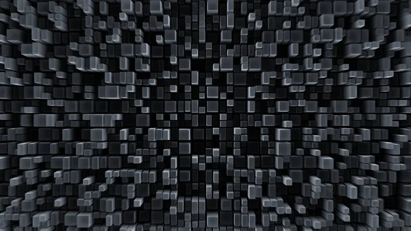 黒の抽象的な正方形の背景。正方形と黒の3D抽象的な背景 — ストック写真
