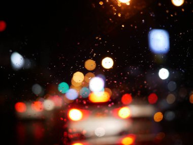 Bokeo sokak ışık bulanıklık arabada