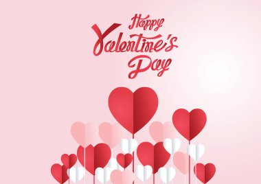 Pembe arka plan mutlu bir mesaj Sevgililer Günü'nde ve kalp alternatif metinler.