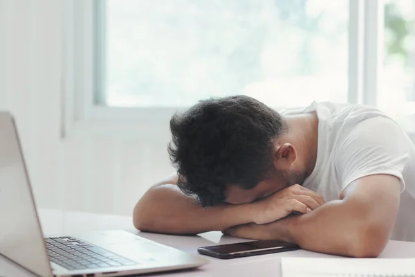 Work until tired, sleep on the desk