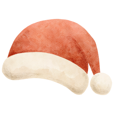 Santa Hat 'ın suluboya resmi