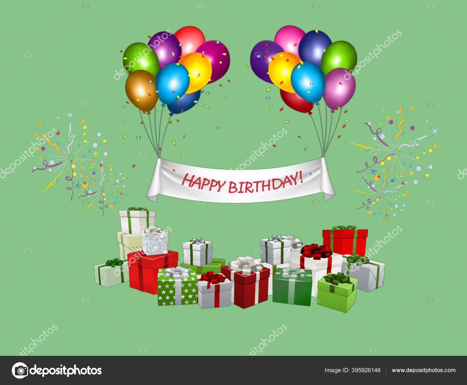 Fond Festif Avec Carte Anniversaire Heureux Isole Arriere Plan Couleur Image Libre De Droit Par Olgarubiomanzano C
