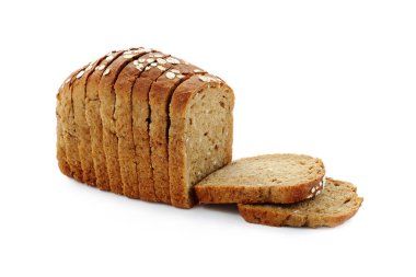 Yulaf gevreği izole beyaz arka planda siyah ekmek