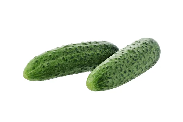 Verse komkommers op een witte achtergrond, geïsoleerd — Stockfoto