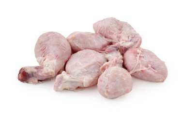 Beyaz arka plan üzerinde ham boğa testisi