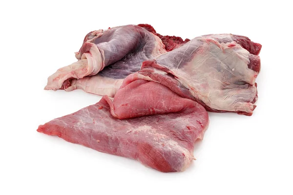 흰색 바탕에 쇠고기 고기 무리 큰 조각 — 스톡 사진