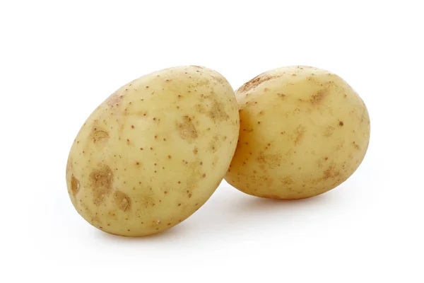 Batatas frescas em um fundo branco isolado — Fotografia de Stock