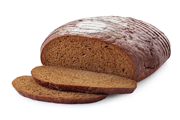 Черный нарезанный хлеб крупным планом на белом фоне белый фон изолирован — стоковое фото