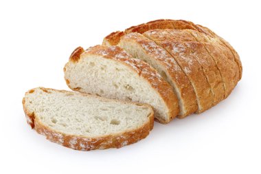 Yakın çekim görüntü izole beyaz arka plan beyaz zemin üzerinde bir ekmek kesme