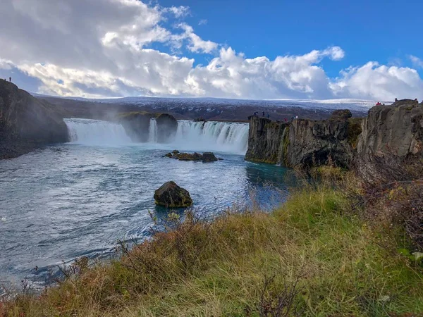 Wildflowers Waterfalls Northeastern Iceland — Stock Photo, Image