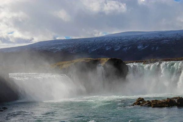 Wildflowers Waterfalls Northeastern Iceland — Stock Photo, Image