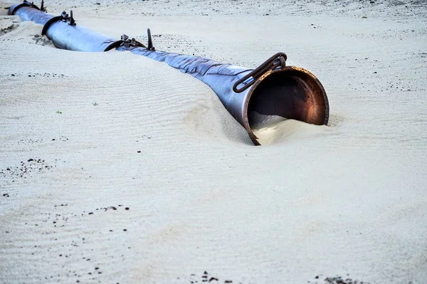 Kum Kum Ocağında Yıkama Boru Kalıntıları — Stok fotoğraf