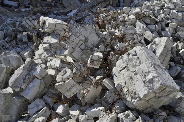 Textura Forma Pedras Dispersas Permanece Edifício Destruído Contexto — Fotografia de Stock