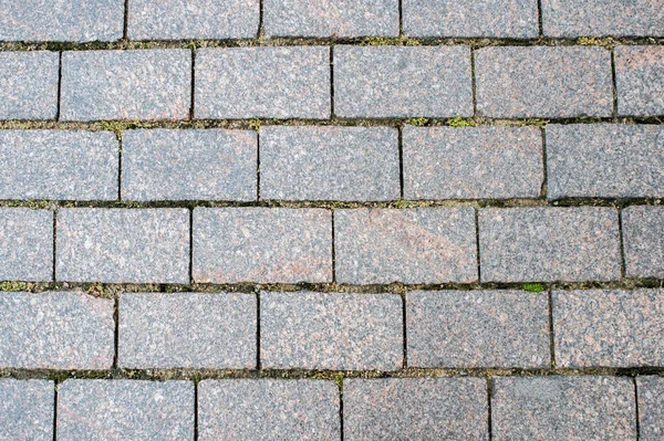 Granite Pavement Old Part City Background Texture Shallow Depth Field — Stock Photo, Image