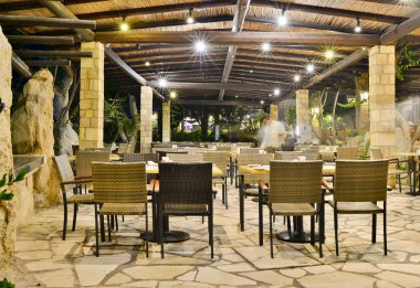 Cafe gece Coral Beach Hotel Resort Kıbrıs Baf Haziran 2017 Kıbrıs 'ta