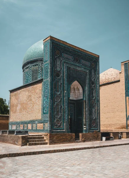 Shah-I-Zinda minnekompleks, castyin Samarkand, Usbekistan – stockfoto